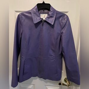 Worthington Vintage Lavender Zip-Up Ante de Cerdo Genuine Leather Women’s Jacket
